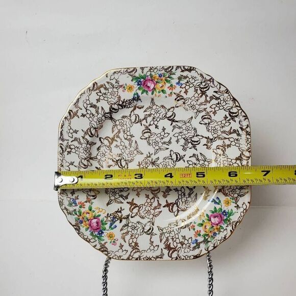 Vintage 1930's Lord Nelson Ware 2528 Pattern Square Plate Hand Painted Made in E - Picture 3 of 4